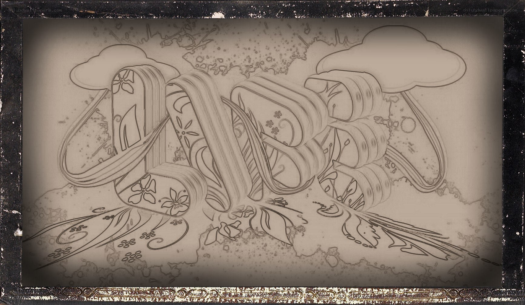 graffiti art with floral patterns