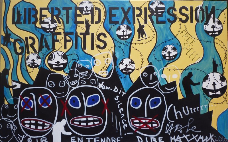 Graffiti art with freedom theme