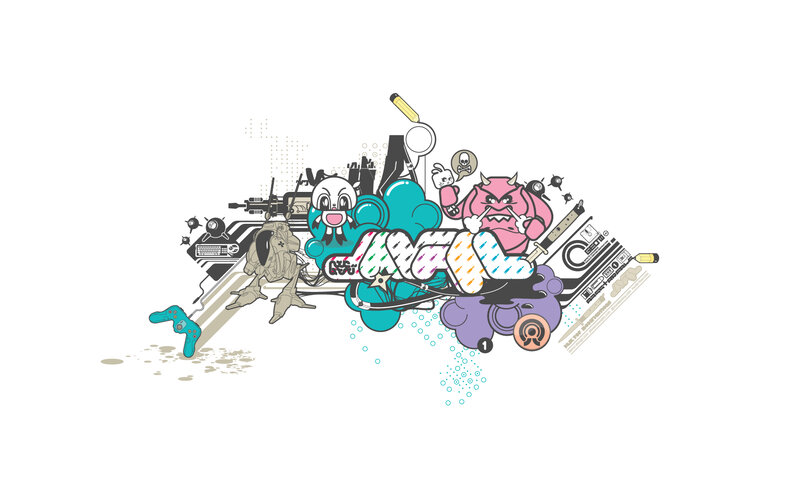 Graffiti art with game characters