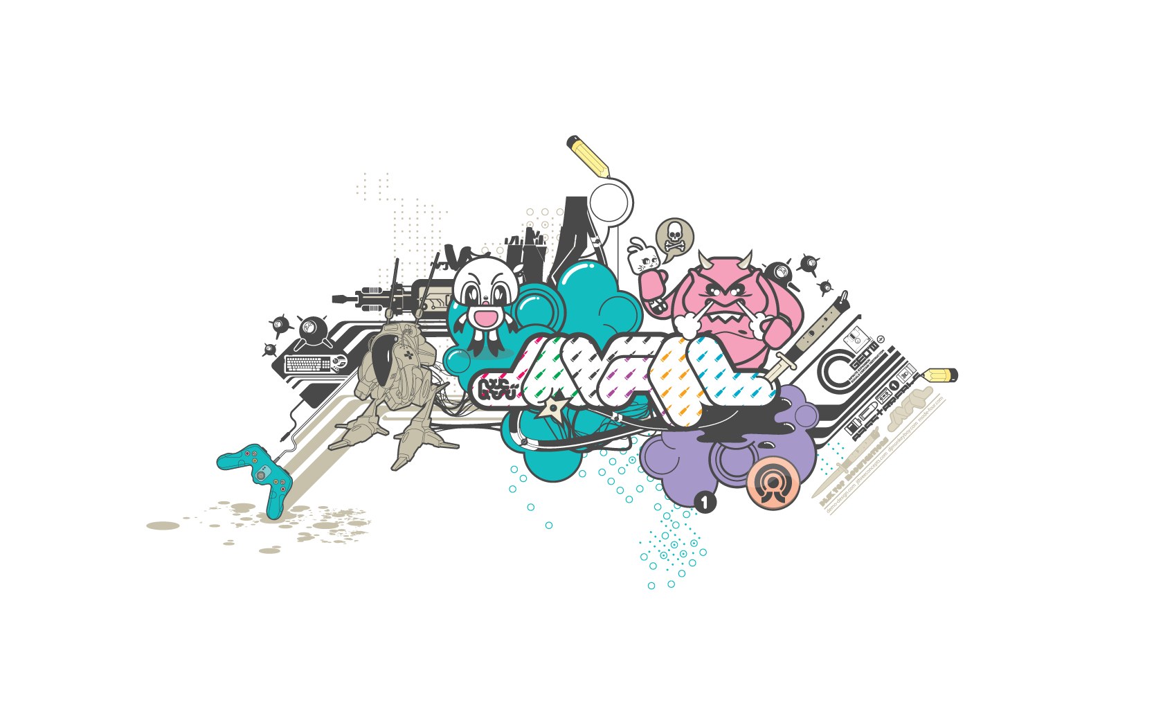 Graffiti art with game characters