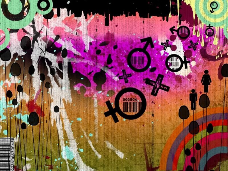 graffiti art with gender symbols