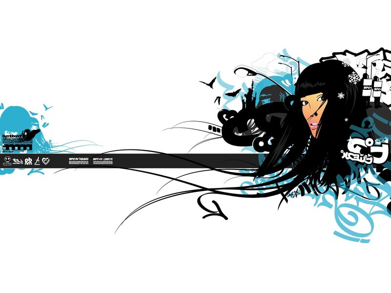 graffiti art with girl illustration