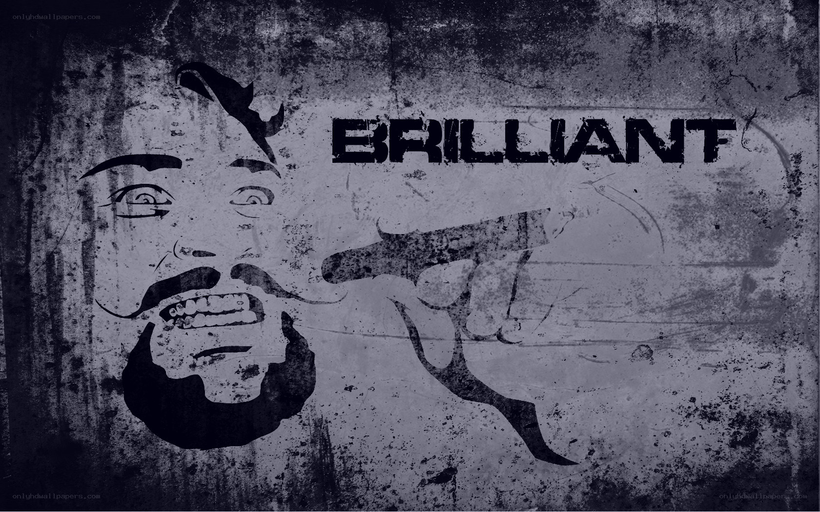 graffiti art with gun and face
