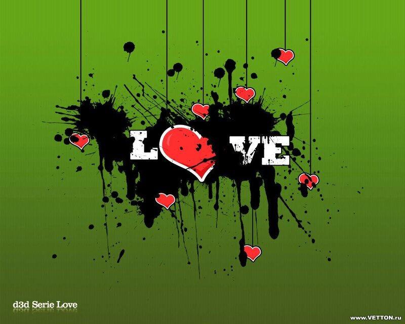 Graffiti Art with Hearts — Green