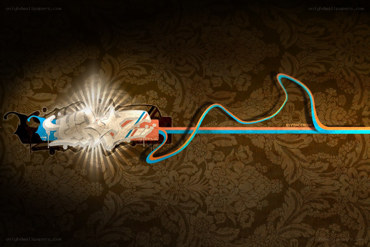 graffiti art with light burst
