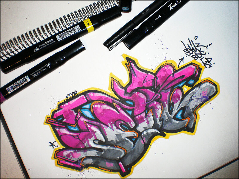 Graffiti art with markers
