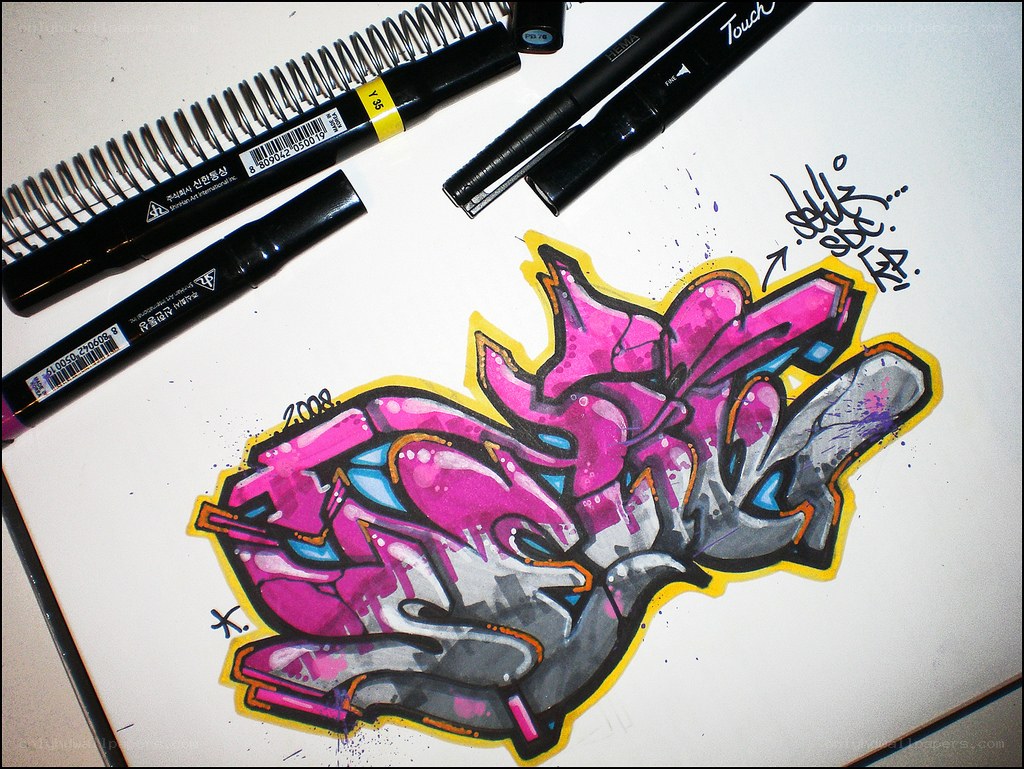 Graffiti art with markers