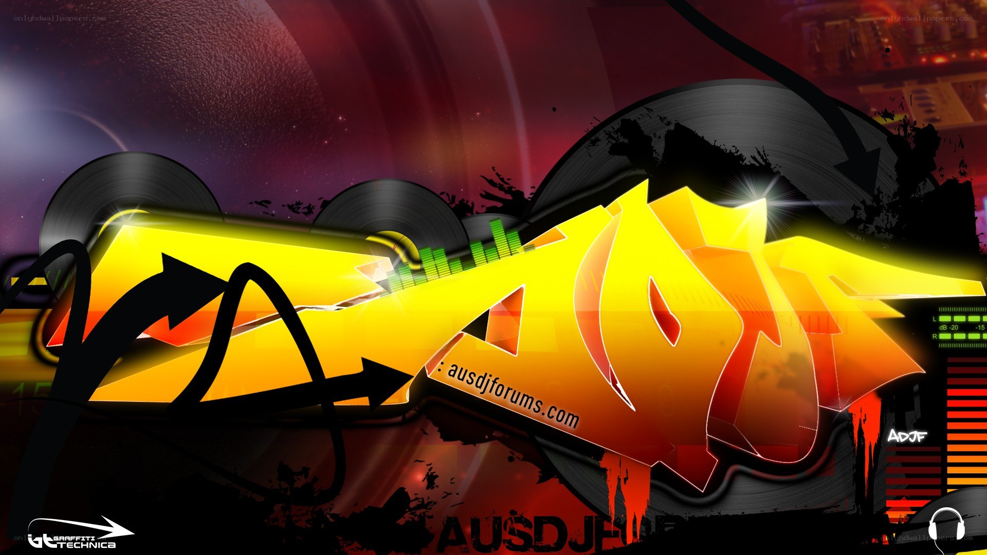 Graffiti art with music theme