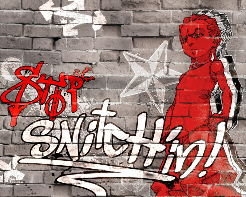 graffiti art with red character