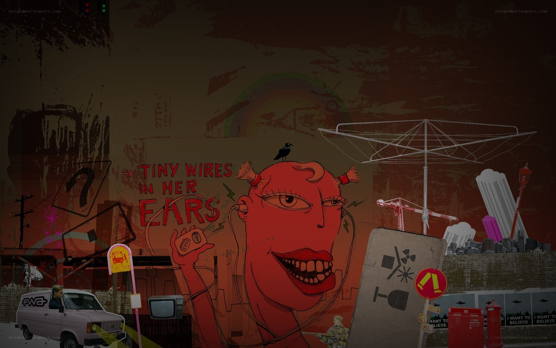 graffiti art with red face