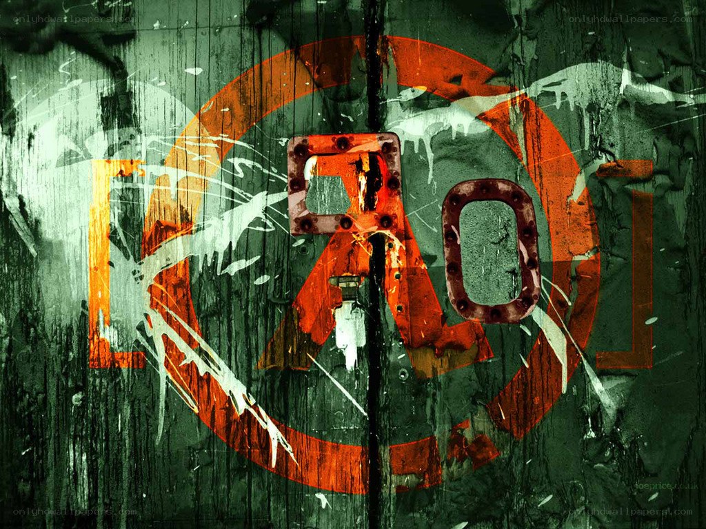 graffiti art with red symbol