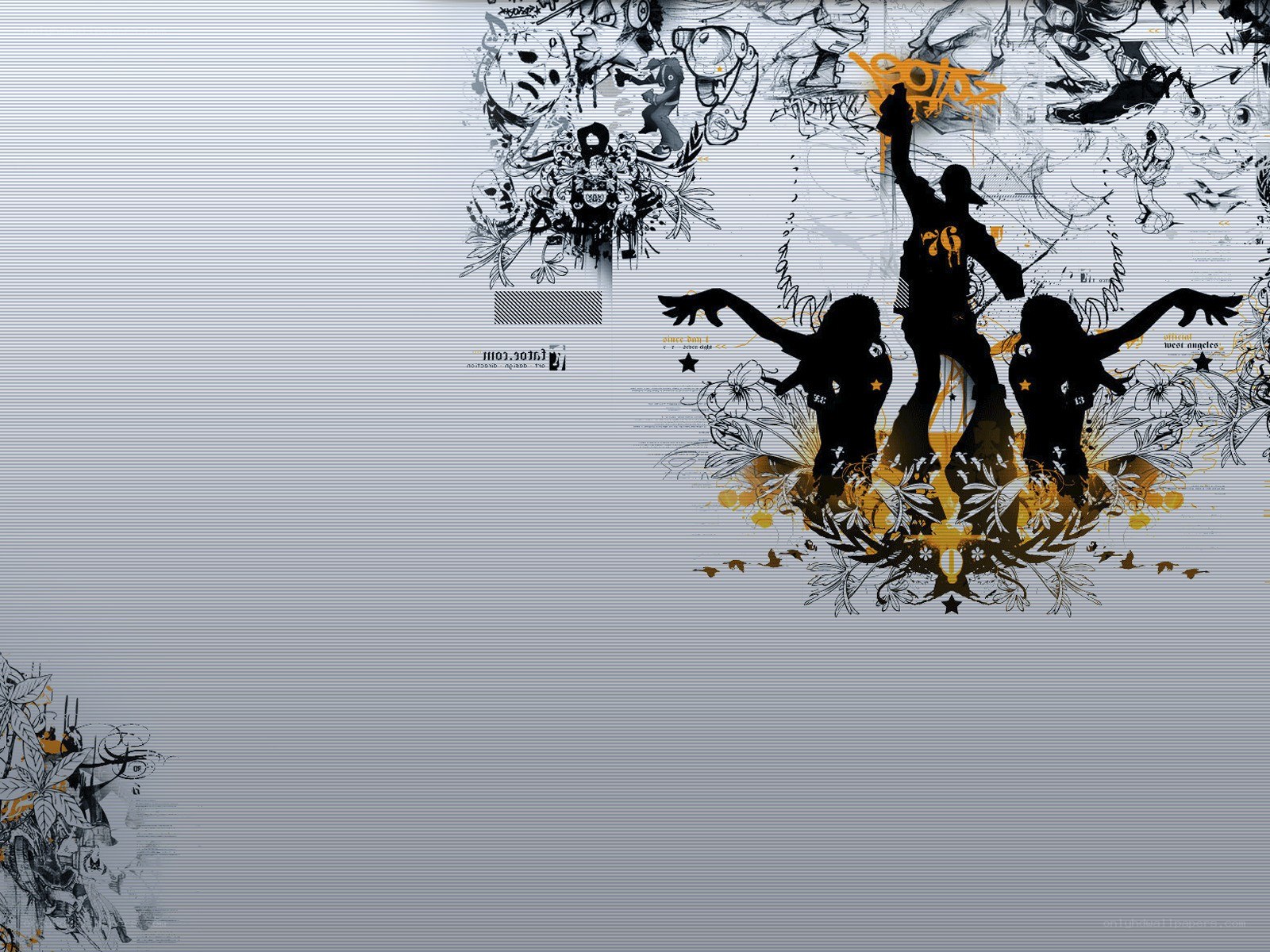 graffiti art with silhouettes