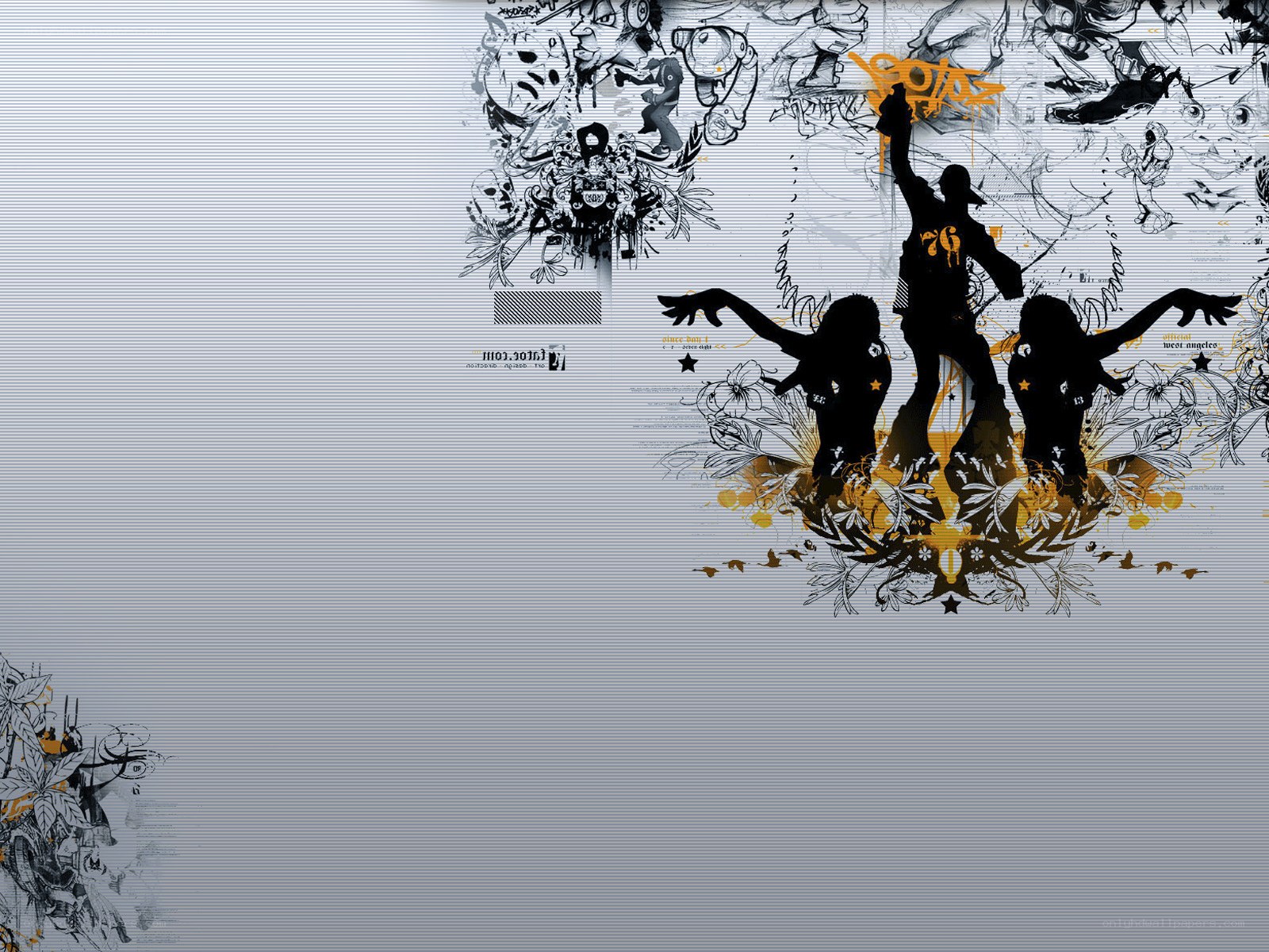 graffiti art with silhouettes