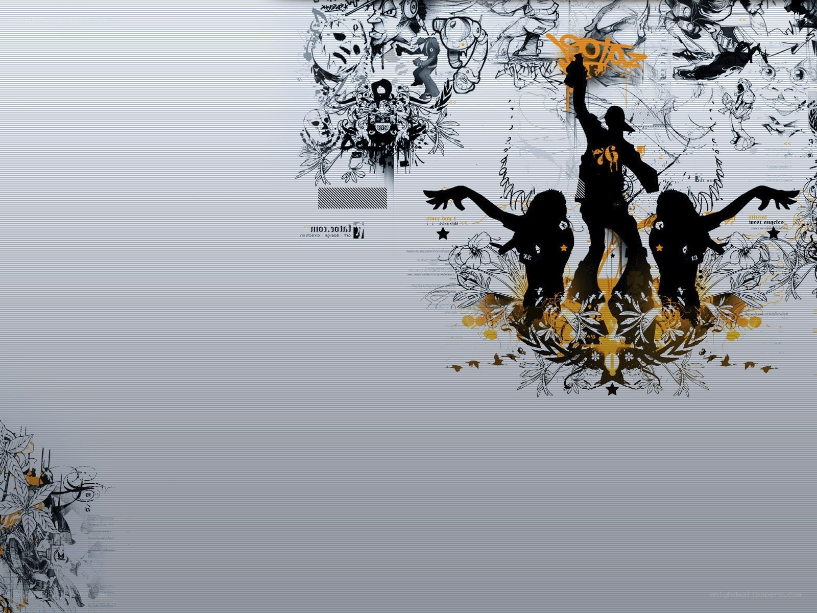 graffiti art with silhouettes