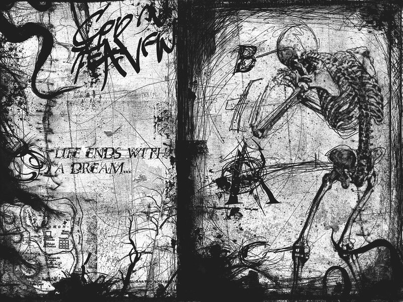 graffiti art with skeleton