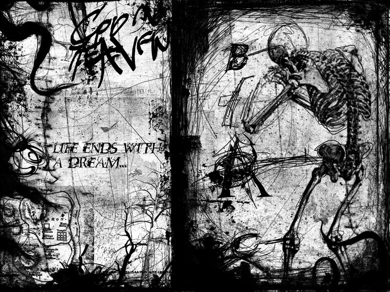 graffiti art with skeleton