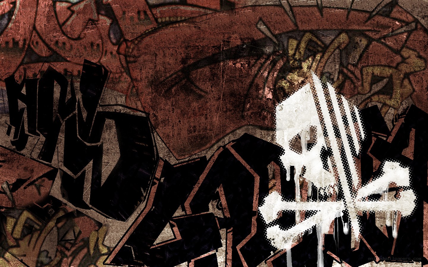 graffiti art with skull design