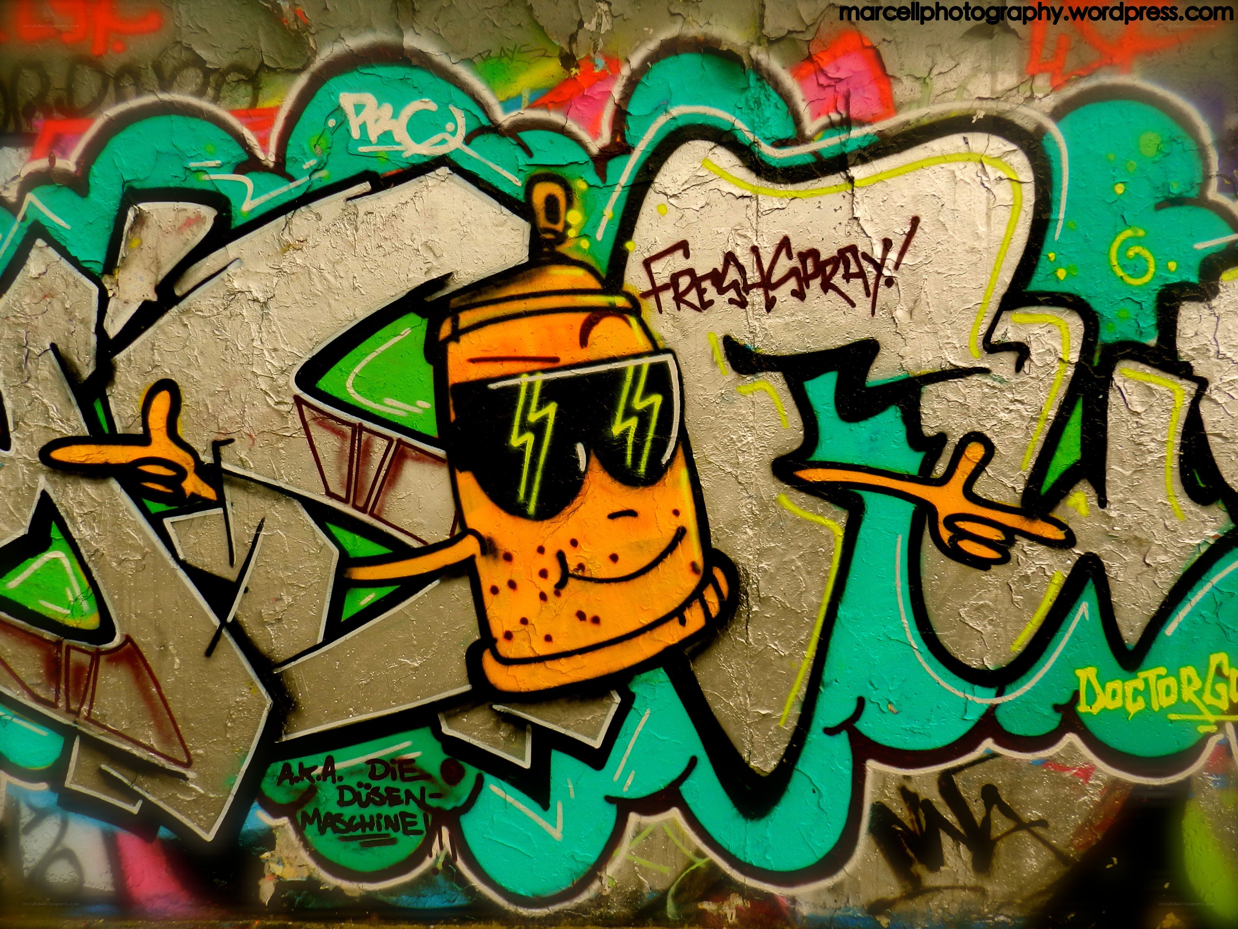 graffiti art with spray can character