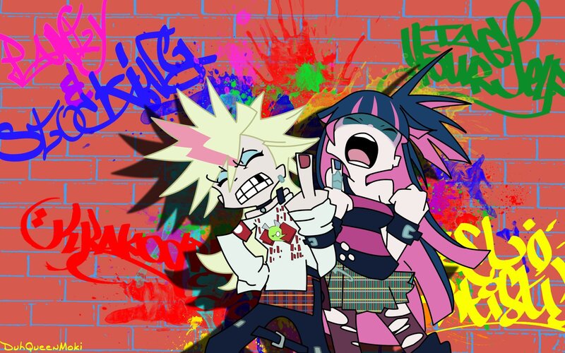 graffiti art with two characters