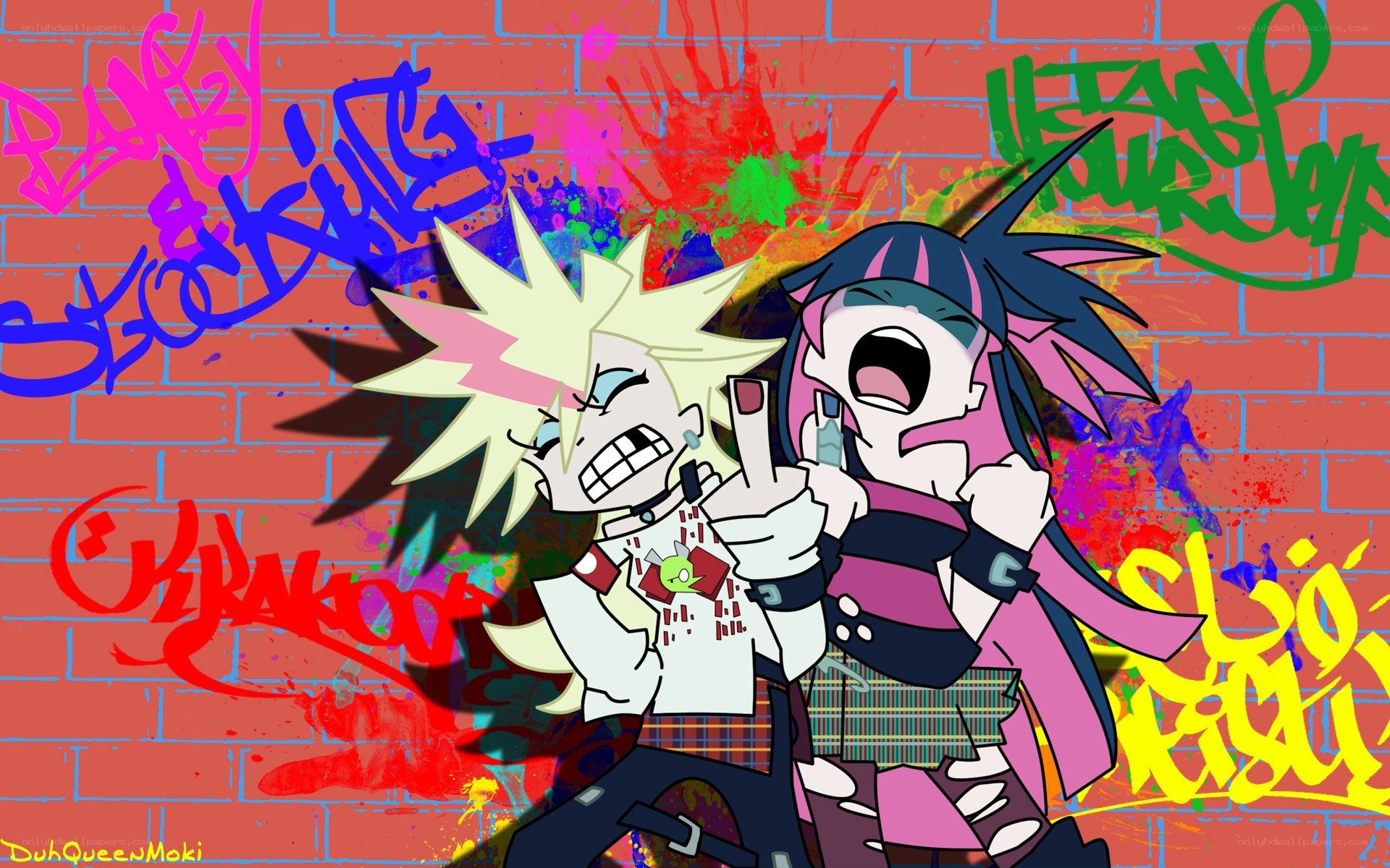 graffiti art with two characters