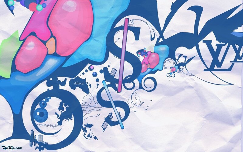 graffiti art with world map
