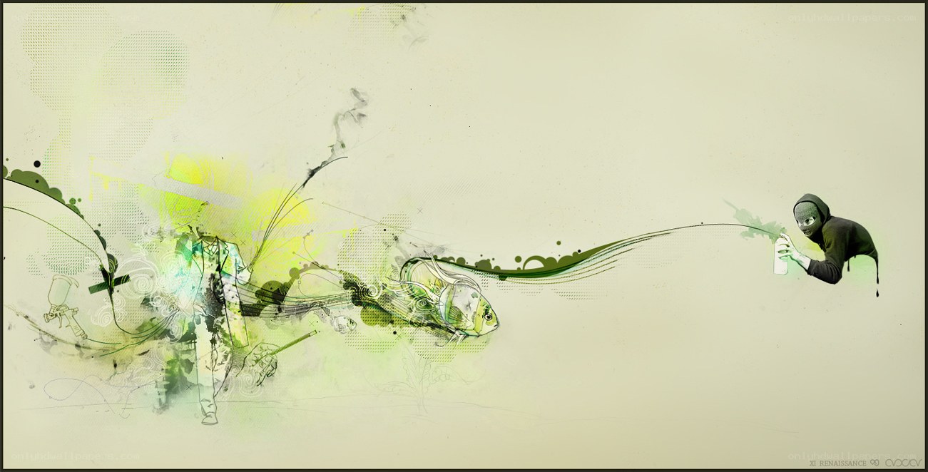 graffiti artist creating abstract art