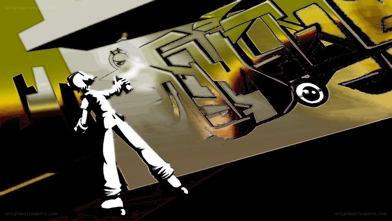 graffiti artist in action