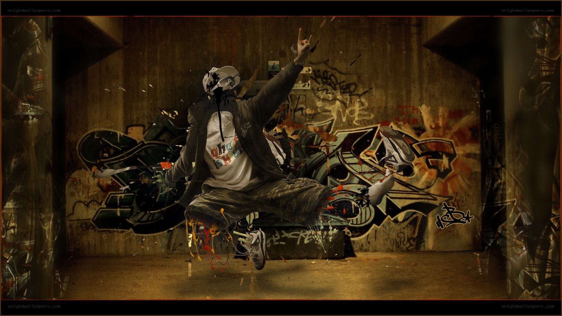 graffiti artist in motion