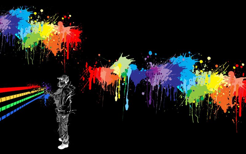 graffiti artist with colorful paint