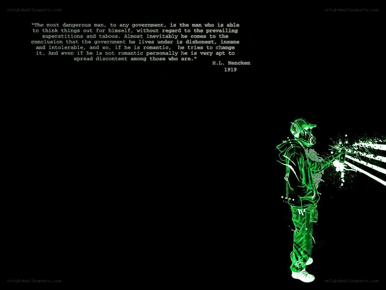 Graffiti artist with quote