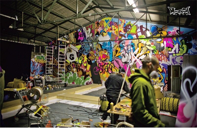 Graffiti artists at work