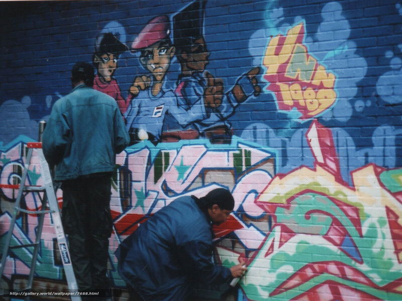 Graffiti artists at work