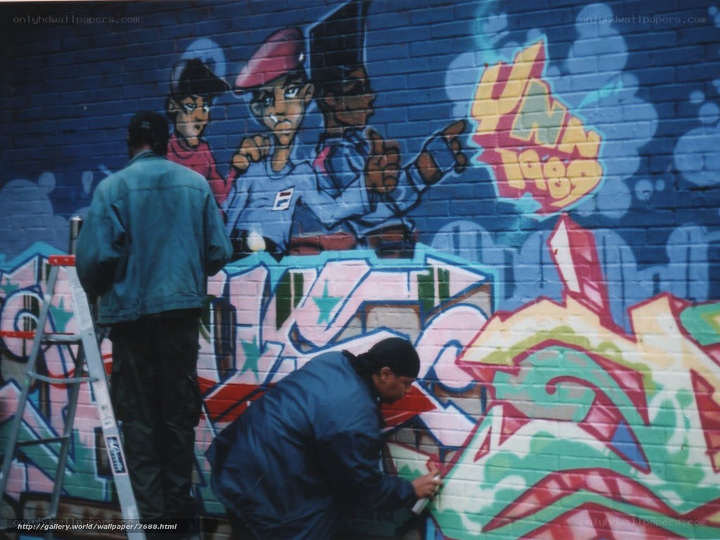 Graffiti artists at work