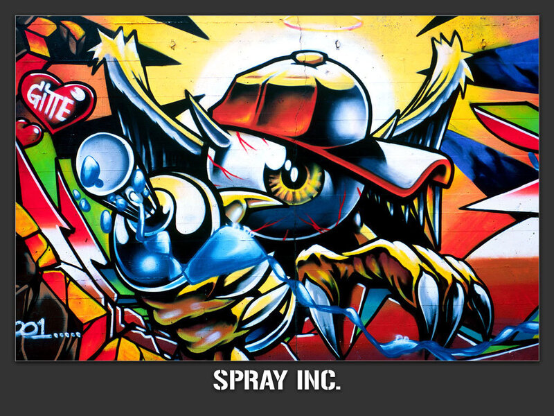 graffiti artwork of bird character
