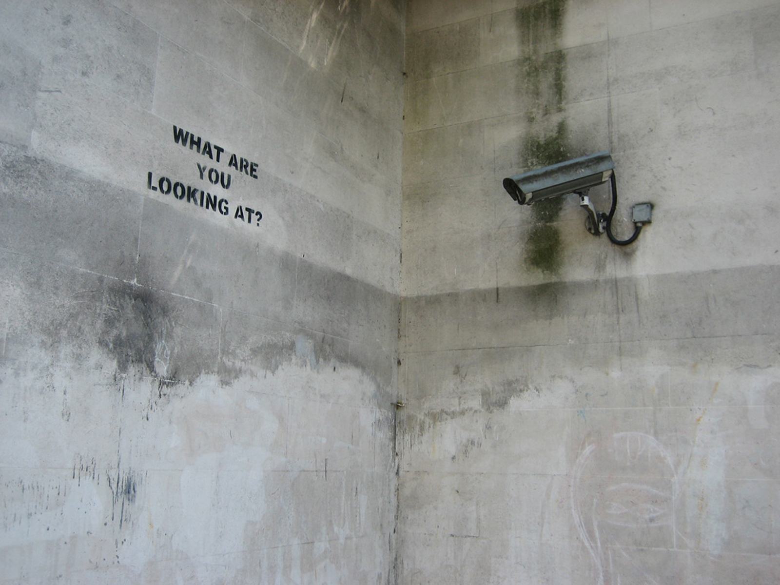 graffiti asking what you're looking at