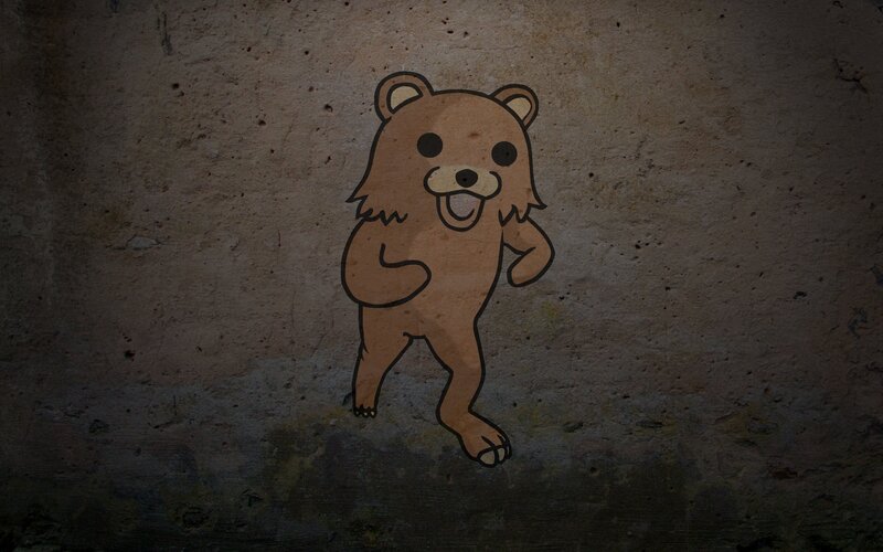 graffiti bear on concrete wall