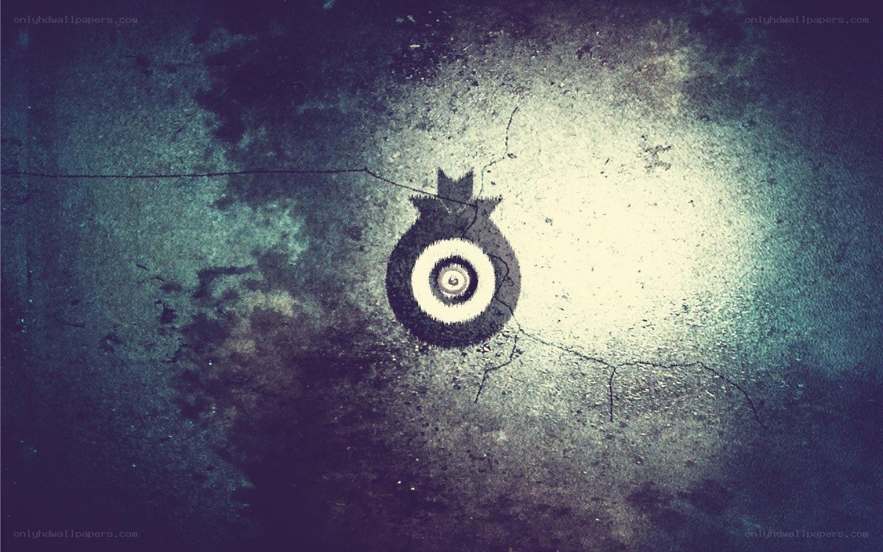 graffiti bomb symbol on wall