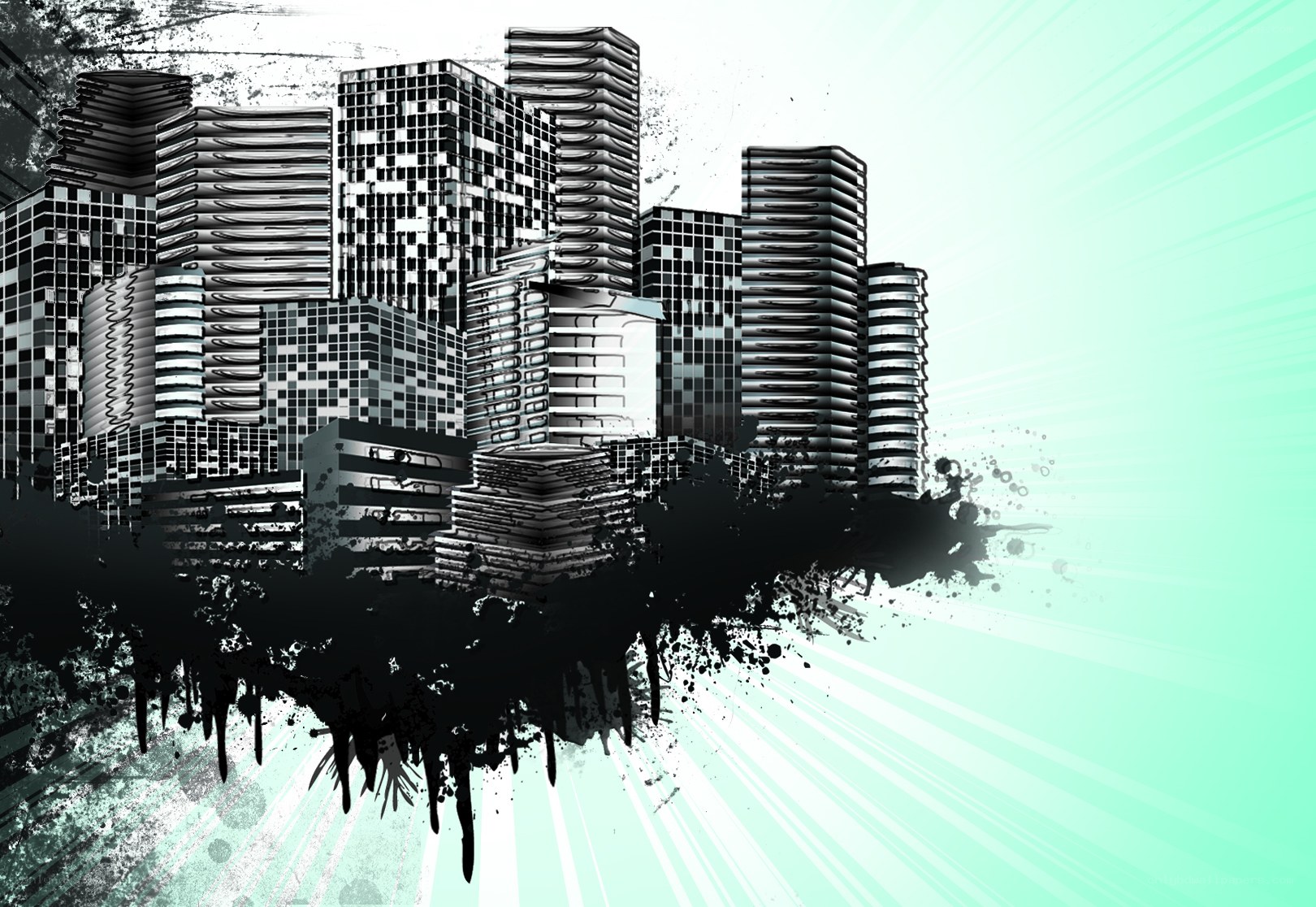 graffiti city skyline