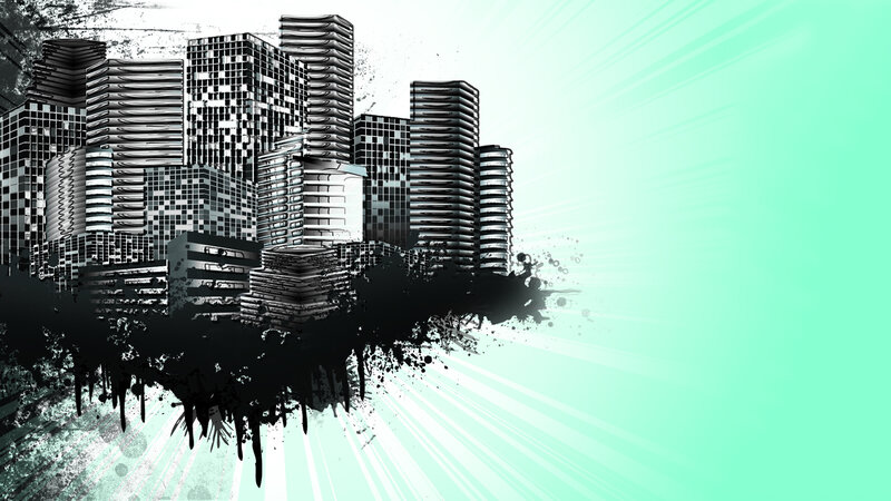 graffiti city skyline