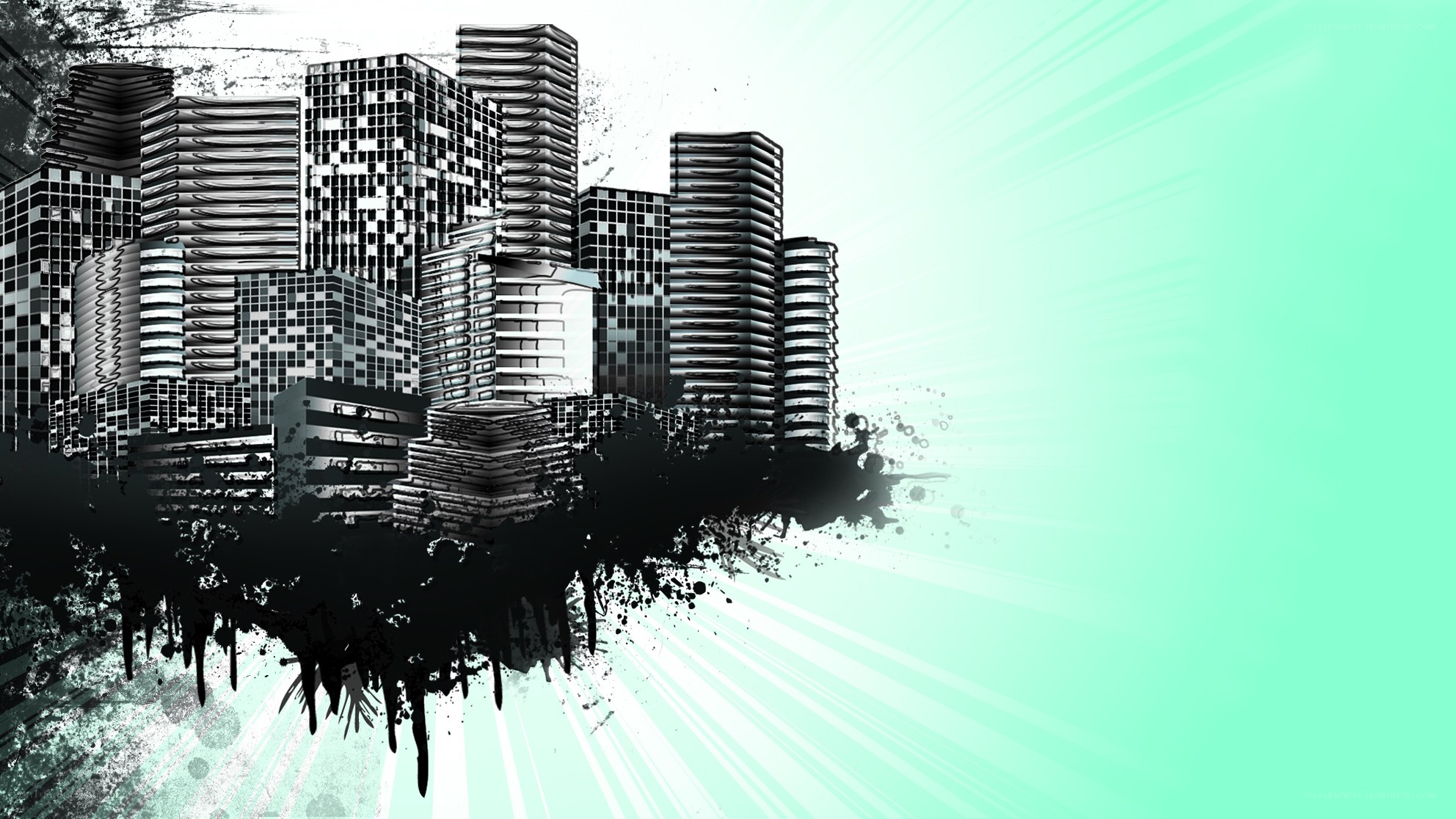 graffiti city skyline