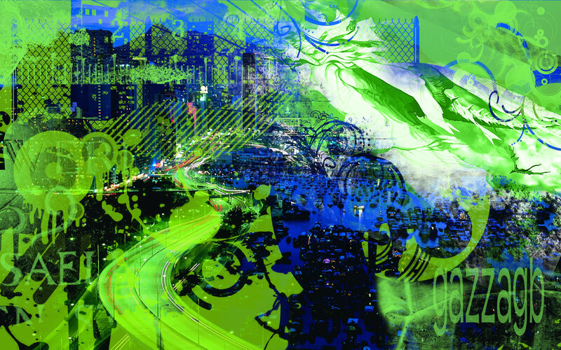 graffiti cityscape collage
