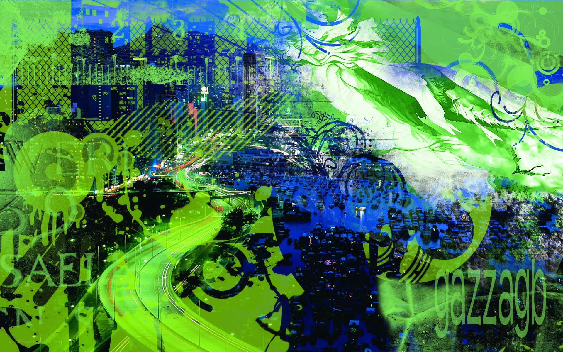 graffiti cityscape collage