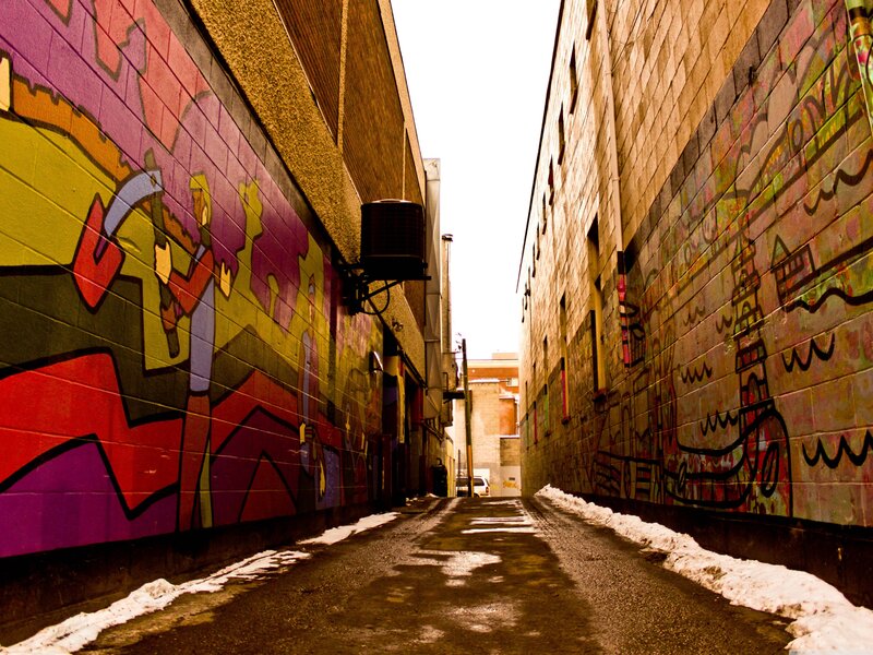 Graffiti-covered Alley