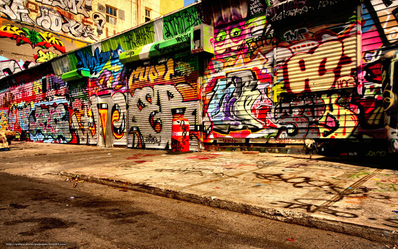 Graffiti-covered Alley — Yellow