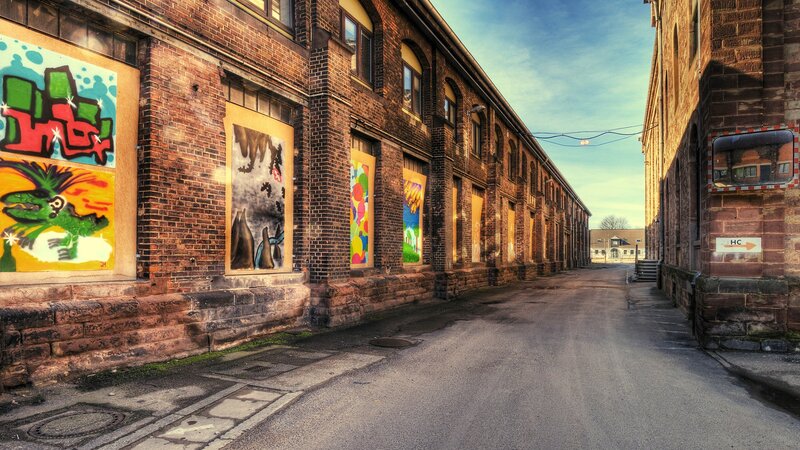 Graffiti-covered Alleyway — Brown