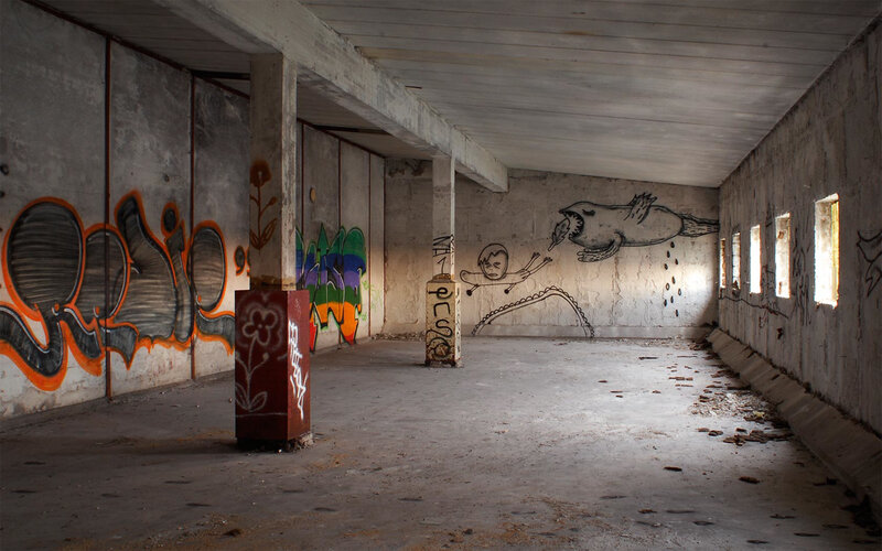 Graffiti-covered Basement