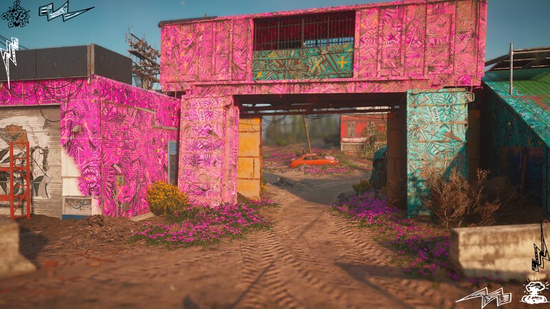 Graffiti-covered Bridge — Pink