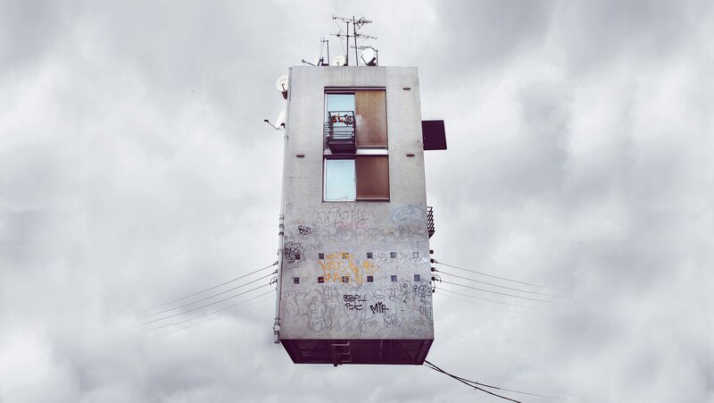 Graffiti-covered Building — Gray