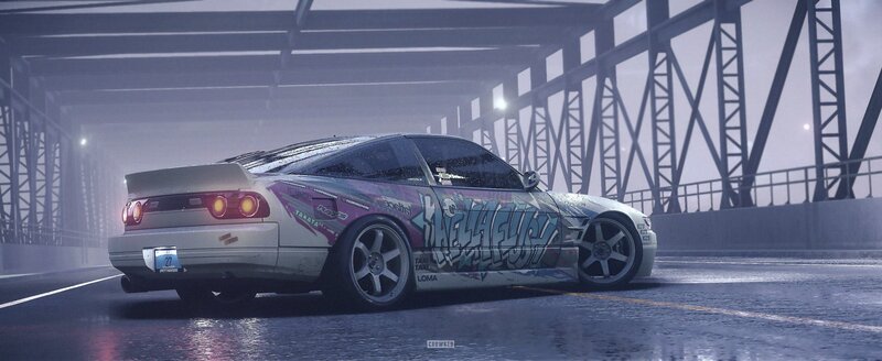 Graffiti-covered Car — Gray