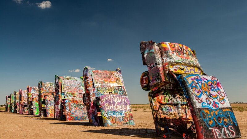 Graffiti-covered Cars — Blue
